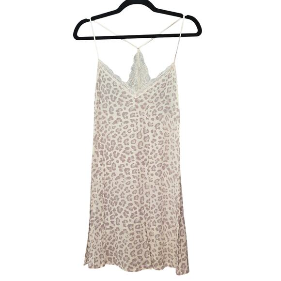 Victoria's Secret Heavenly Chemise Slip Dress Womens Medium Animal Print Lace - Picture 1 of 13